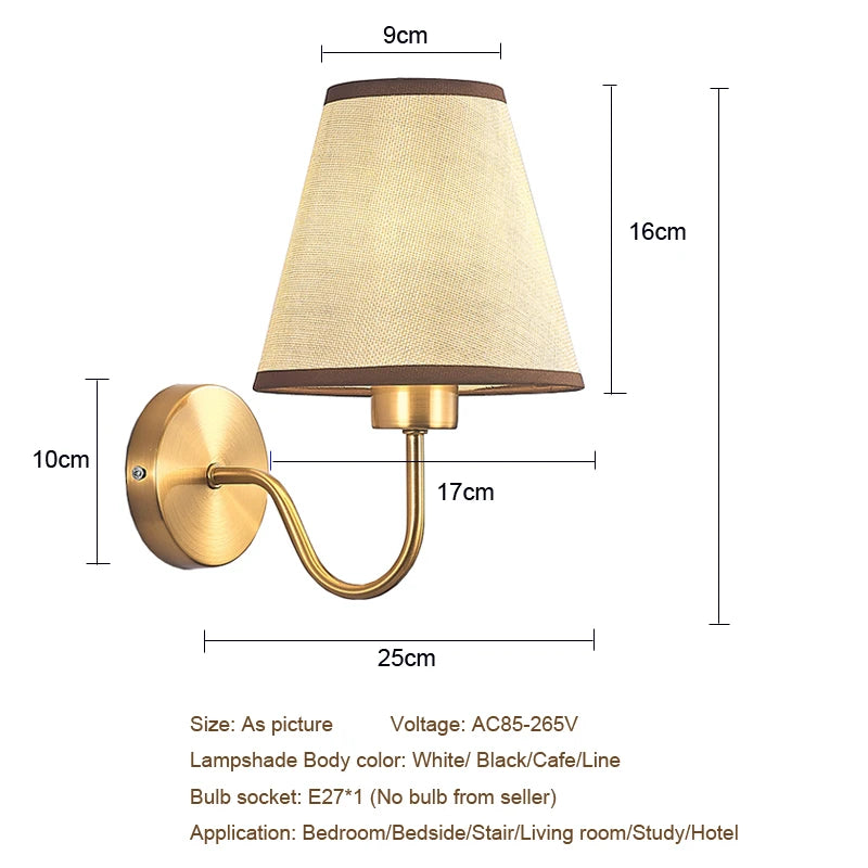 American Modern Gold Fabric Cloth Wall Lamp: A Stylish Touch for Any Room