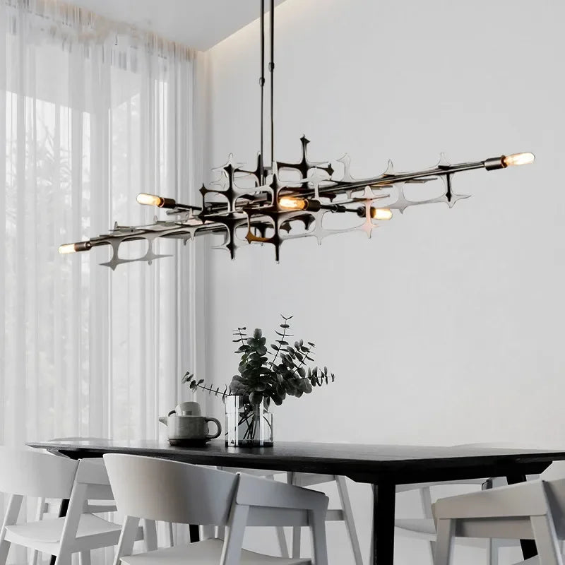 Retro Industrial Chandelier - Luxury Stainless Steel Lighting Fixture for Restaurants and Living Spaces