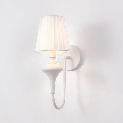 Modern Elegant White Fabric Shade Wall Lamp