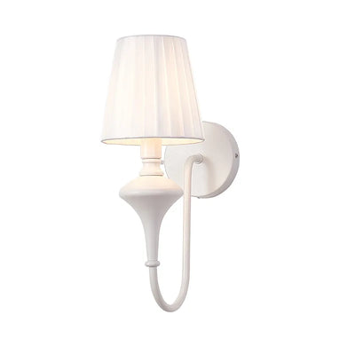 Modern Elegant White Fabric Shade Wall Lamp