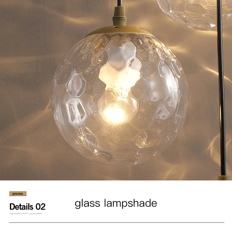 Modern Chandelier - Glass Ball Ceiling Pendant Lamp for Stair Foyer, Living Room, Dining Loft